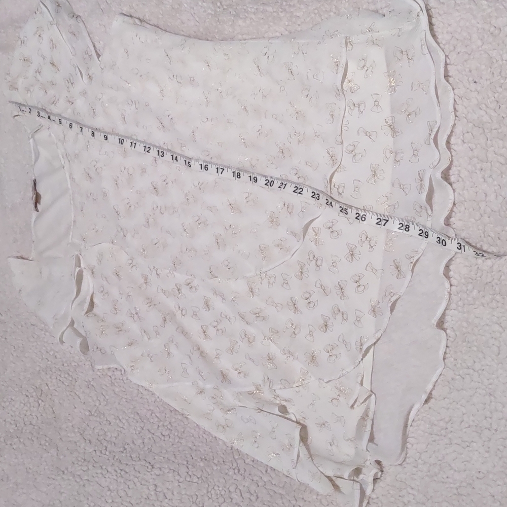 CB Ruffles Tops Plus Size 3X Gold Ribbon Print 100% Polyester - Picture 8 of 14